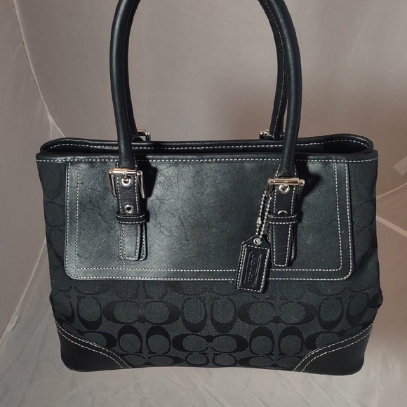 Coach Black Monogram Tote Bag - Picture 3 of 11